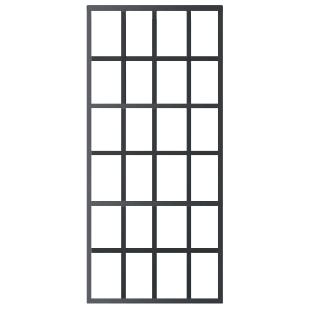 vidaXL Schiebetür ESG-Glas und Aluminium 90x205 cm Schwarz
