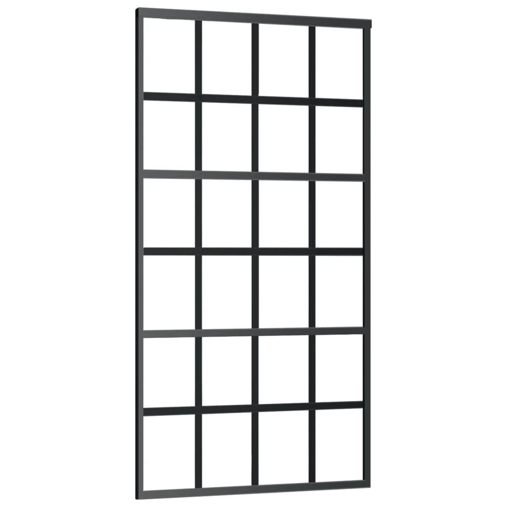 vidaXL Schiebetür mit Beschlag ESG-Glas & Aluminium 102x205 cm