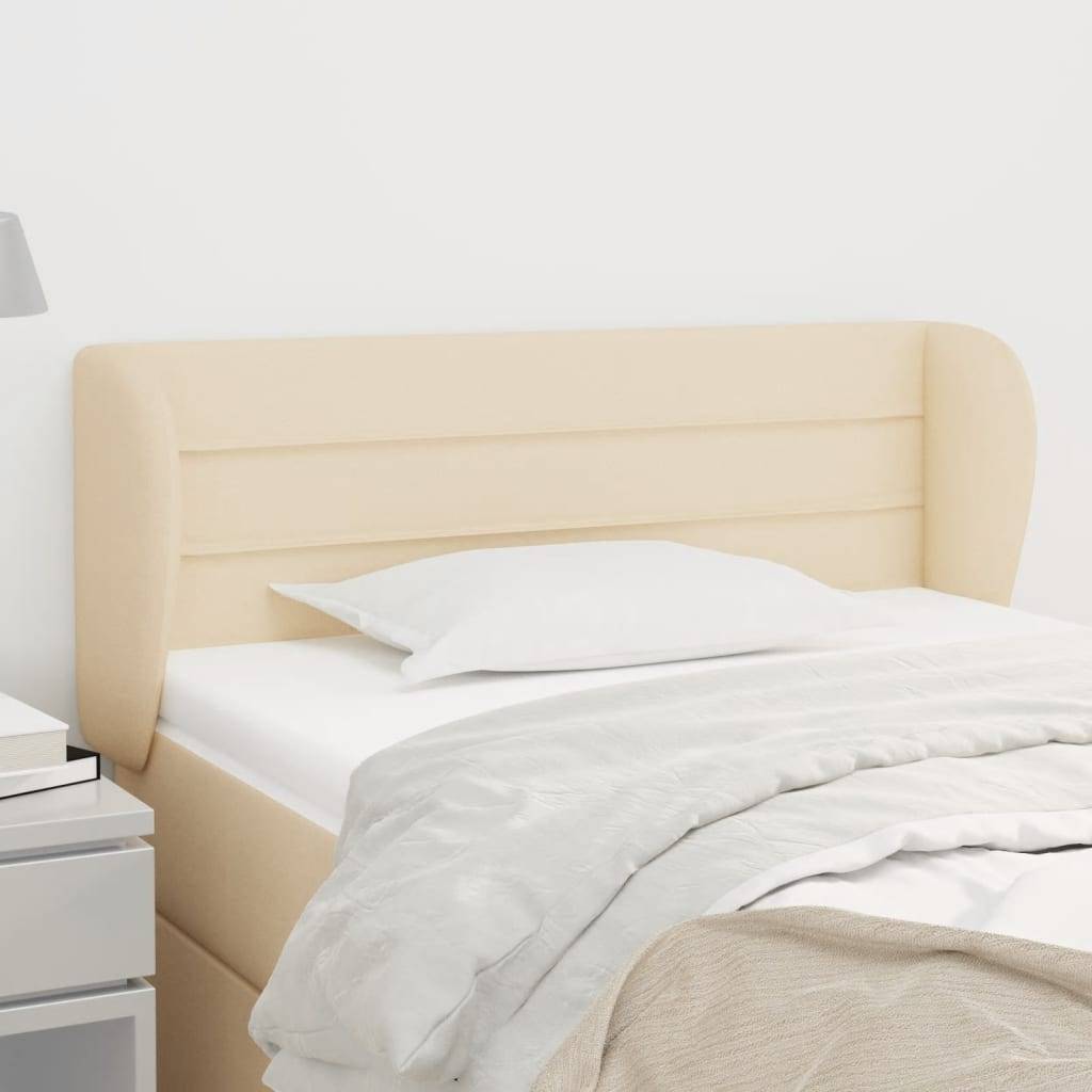 vidaXL Kopfteil mit Ohren Creme 93x23x78/88 cm Stoff