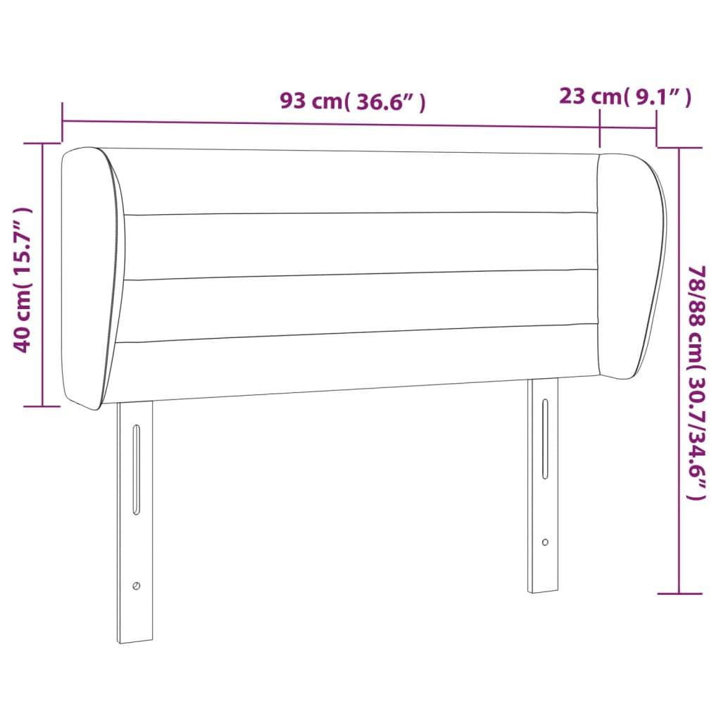 vidaXL Kopfteil mit Ohren Creme 93x23x78/88 cm Stoff