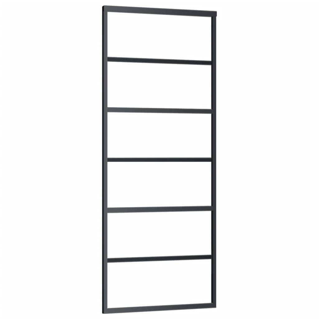 vidaXL Schiebetür mit Beschlag ESG-Glas & Aluminium 76x205 cm