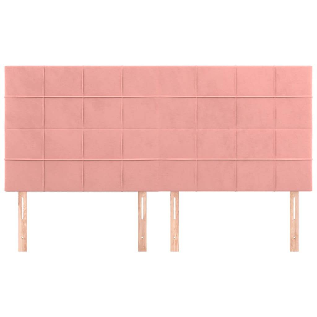 vidaXL Kopfteile 4 Stk. Rosa 80x5x78/88 cm Samt