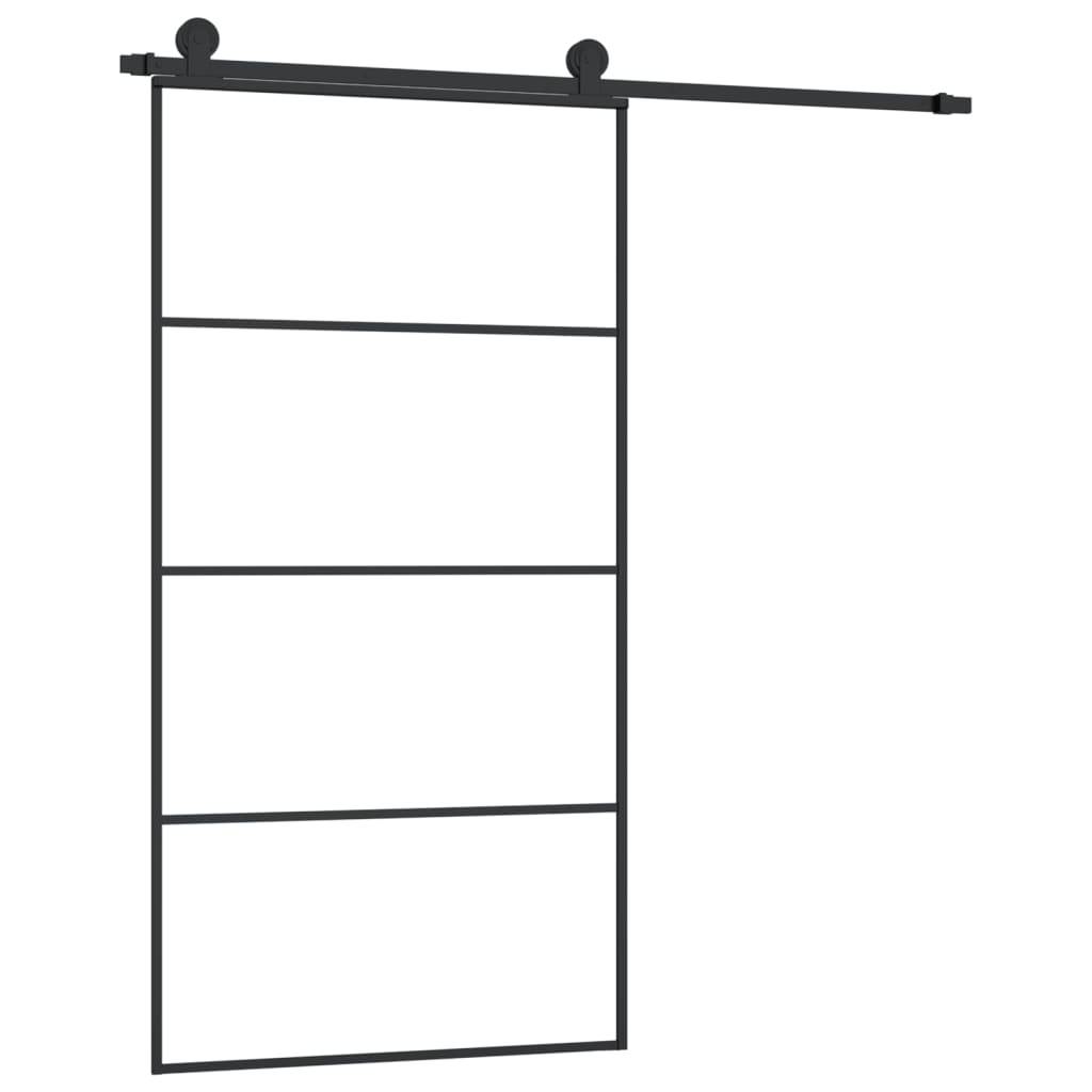 vidaXL Schiebetür mit Beschlag 102,5x205 cm ESG-Glas & Aluminium