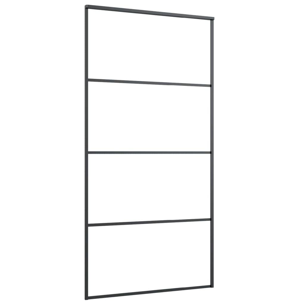 vidaXL Schiebetür mit Beschlag 102,5x205 cm ESG-Glas & Aluminium