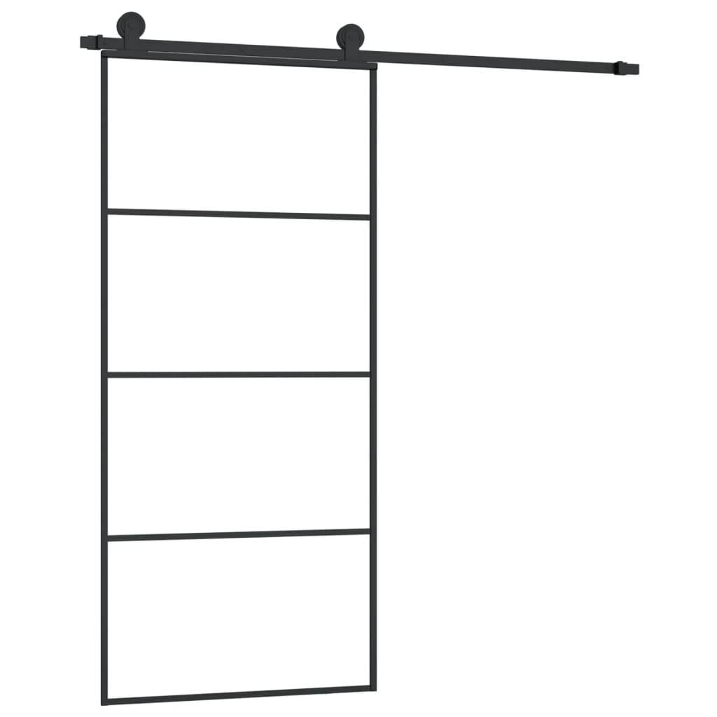 vidaXL Schiebetür mit Beschlag 90x205 cm ESG-Glas & Aluminium