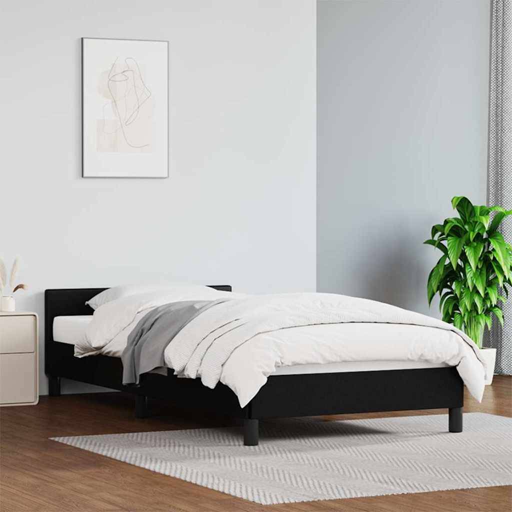 vidaXL Bettgestell mit Kopfteil ohne Matratze Schwarz 90x190 cm