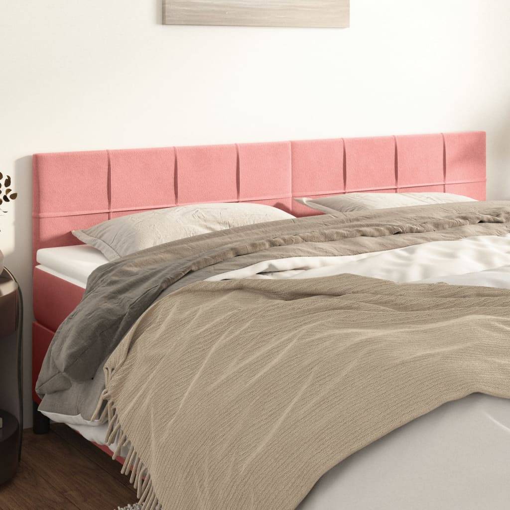 vidaXL Kopfteile 2 Stk. Rosa 80x5x78/88 cm Samt