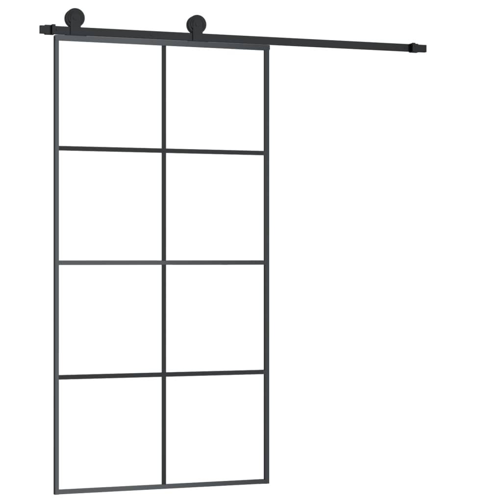 vidaXL Schiebetür mit Beschlag 102,5x205 cm ESG-Glas & Aluminium