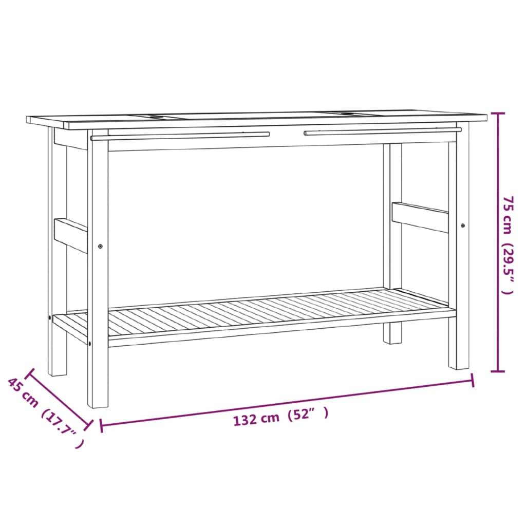 vidaXL Waschtisch mit Creme Marmorbecken Massivholz Teak
