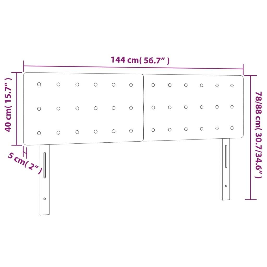 vidaXL LED Kopfteil Rosa 144x5x78/88 cm Samt