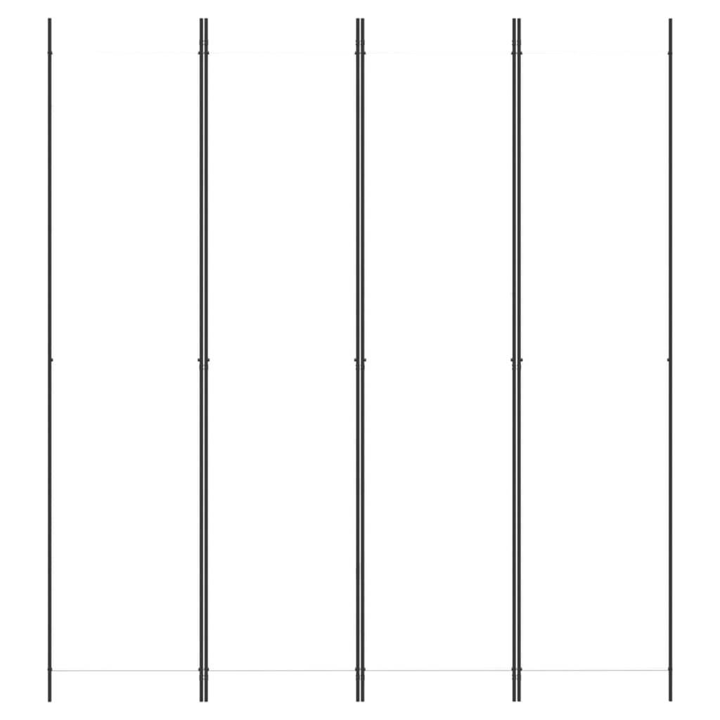 vidaXL 4-tlg. Paravent Weiß 200x220 cm Stoff