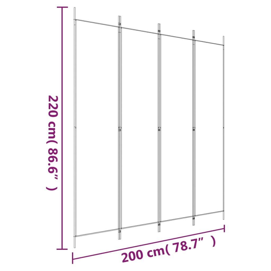vidaXL 4-tlg. Paravent Anthrazit 200x220 cm Stoff
