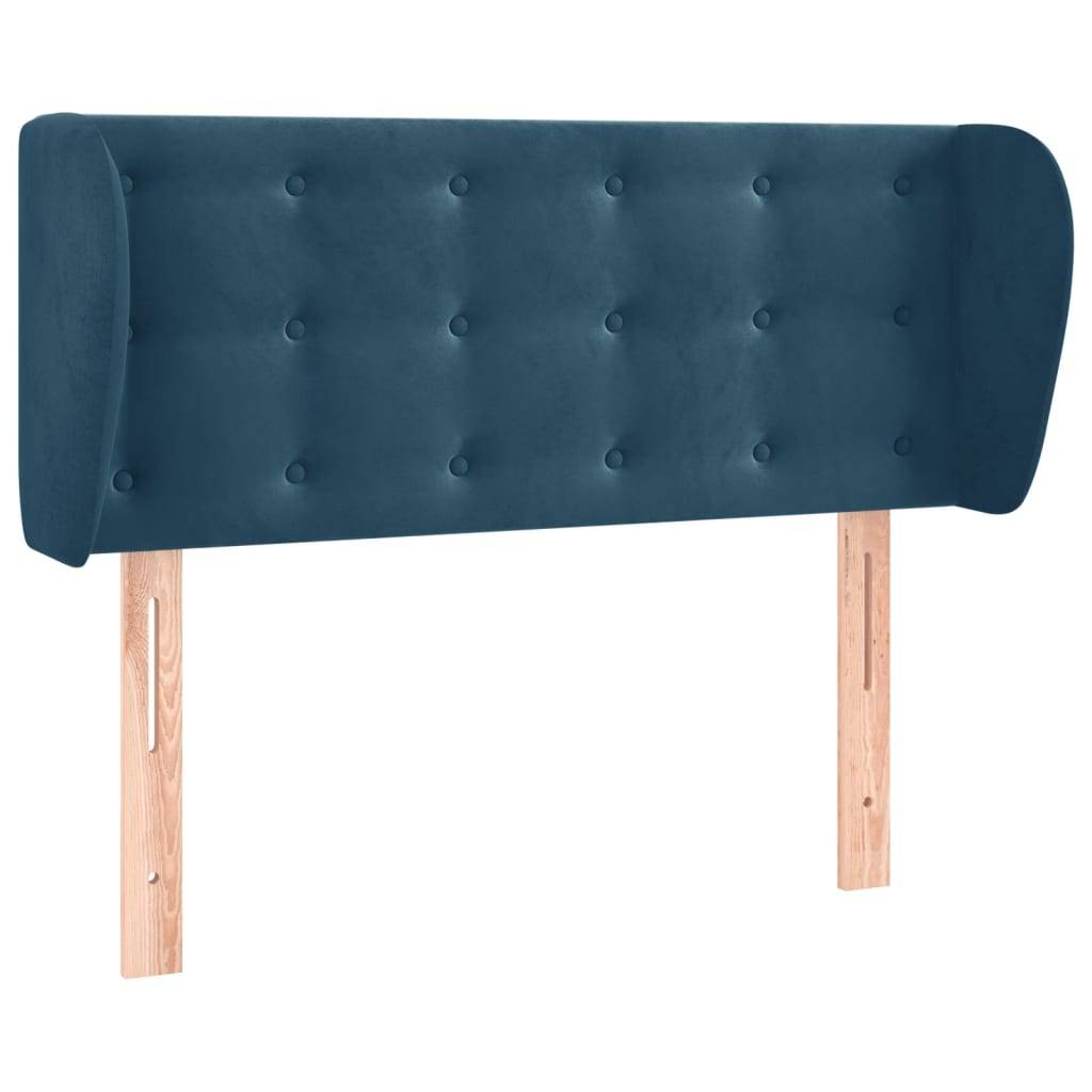 vidaXL Kopfteil mit Ohren Dunkelblau 83x23x78/88 cm Samt