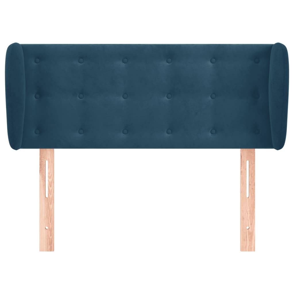 vidaXL Kopfteil mit Ohren Dunkelblau 83x23x78/88 cm Samt