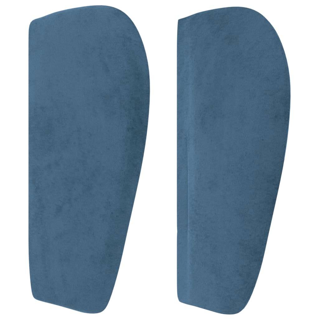 vidaXL Kopfteil mit Ohren Dunkelblau 163x23x78/88 cm Samt