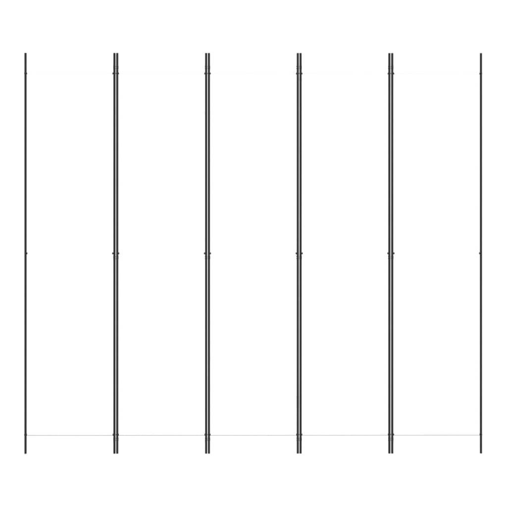 vidaXL 5-tlg. Paravent Weiß 250x220 cm Stoff