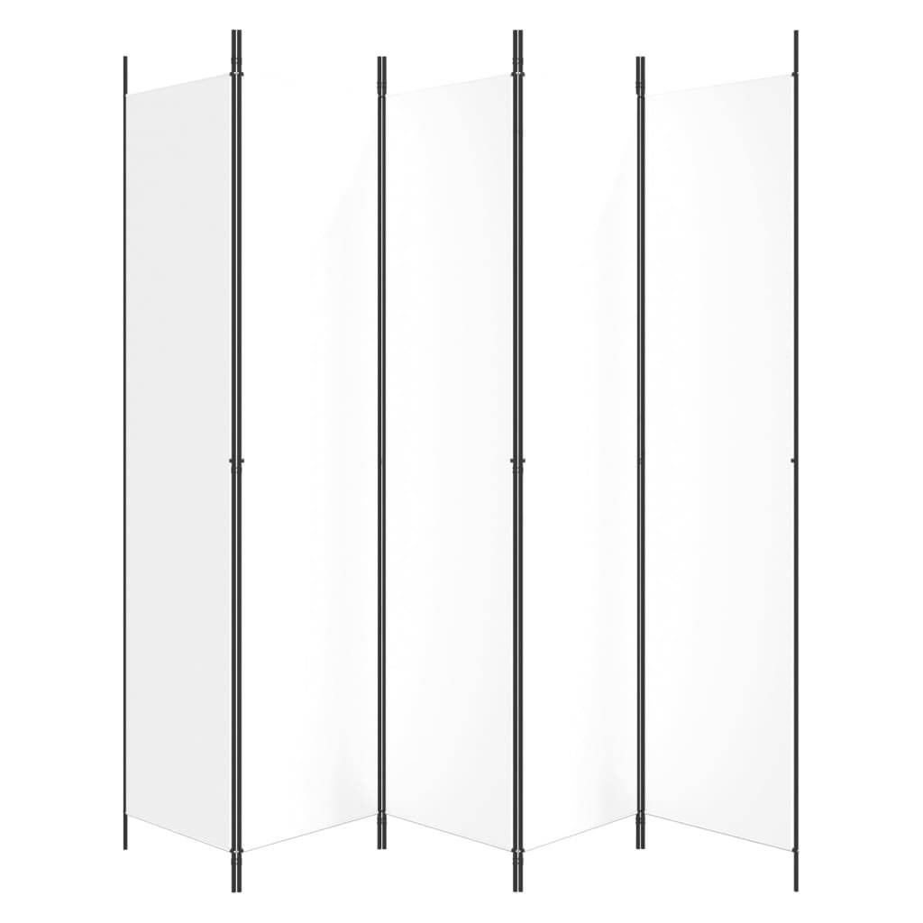 vidaXL 5-tlg. Paravent Weiß 250x220 cm Stoff