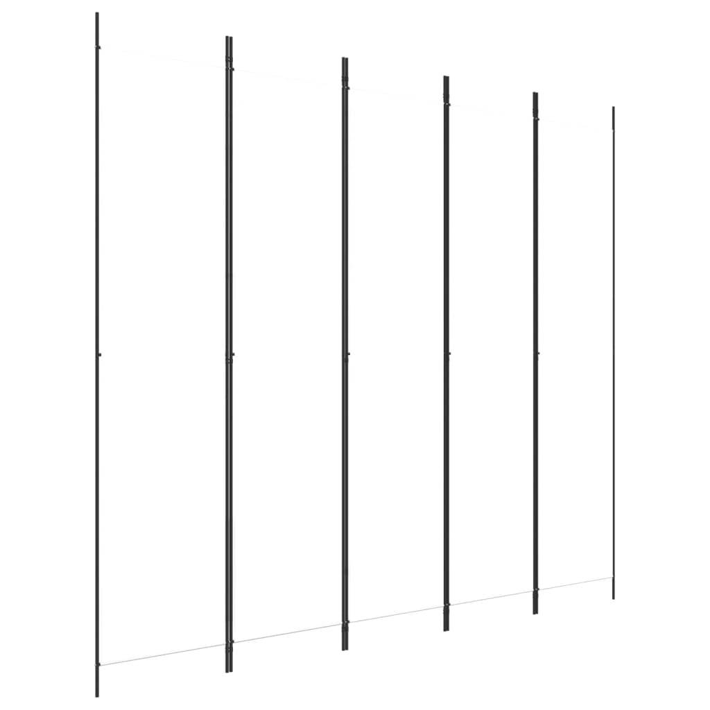 vidaXL 5-tlg. Paravent Weiß 250x220 cm Stoff