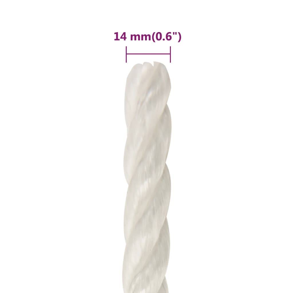 vidaXL Arbeitsseil Weiß 14 mm 250 m Polypropylen