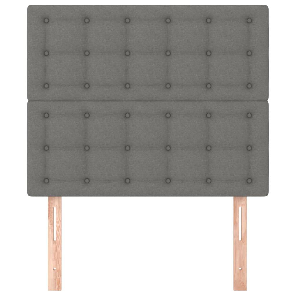 vidaXL Kopfteile 2 Stk. Dunkelgrau 80x5x78/88 cm Stoff
