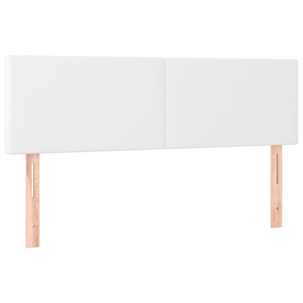 vidaXL LED Kopfteil Weiß 144x5x78/88 cm Kunstleder