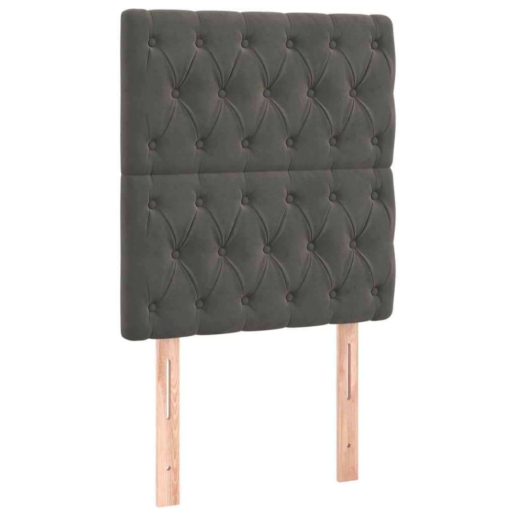 vidaXL Kopfteile 2 Stk. Dunkelgrau 80x7x78/88 cm Samt