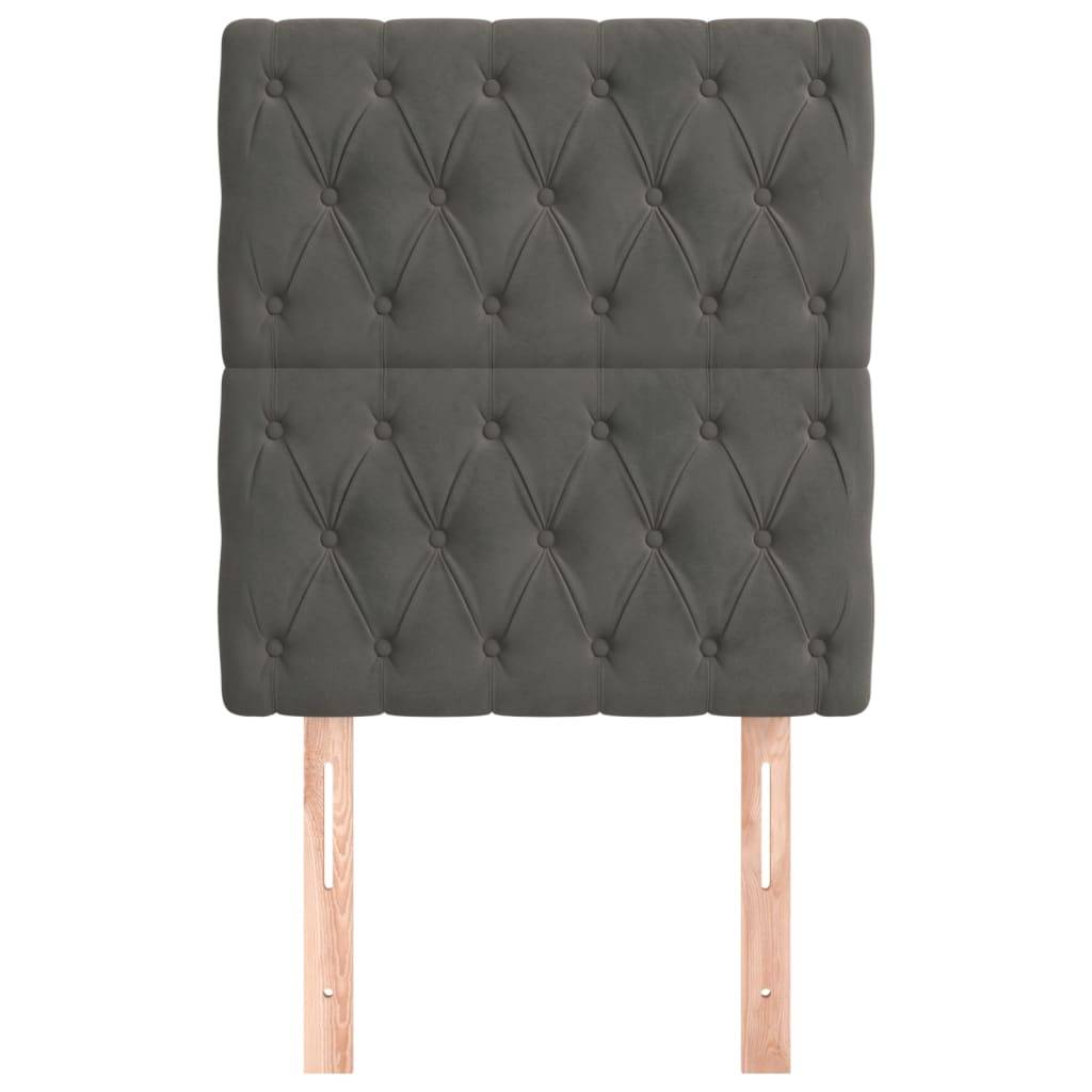 vidaXL Kopfteile 2 Stk. Dunkelgrau 80x7x78/88 cm Samt