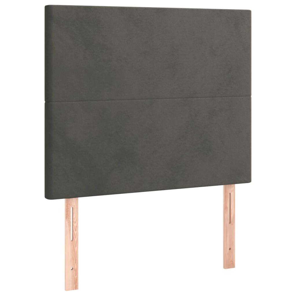 vidaXL LED Kopfteil Dunkelgrau 90x5x118/128 cm Samt
