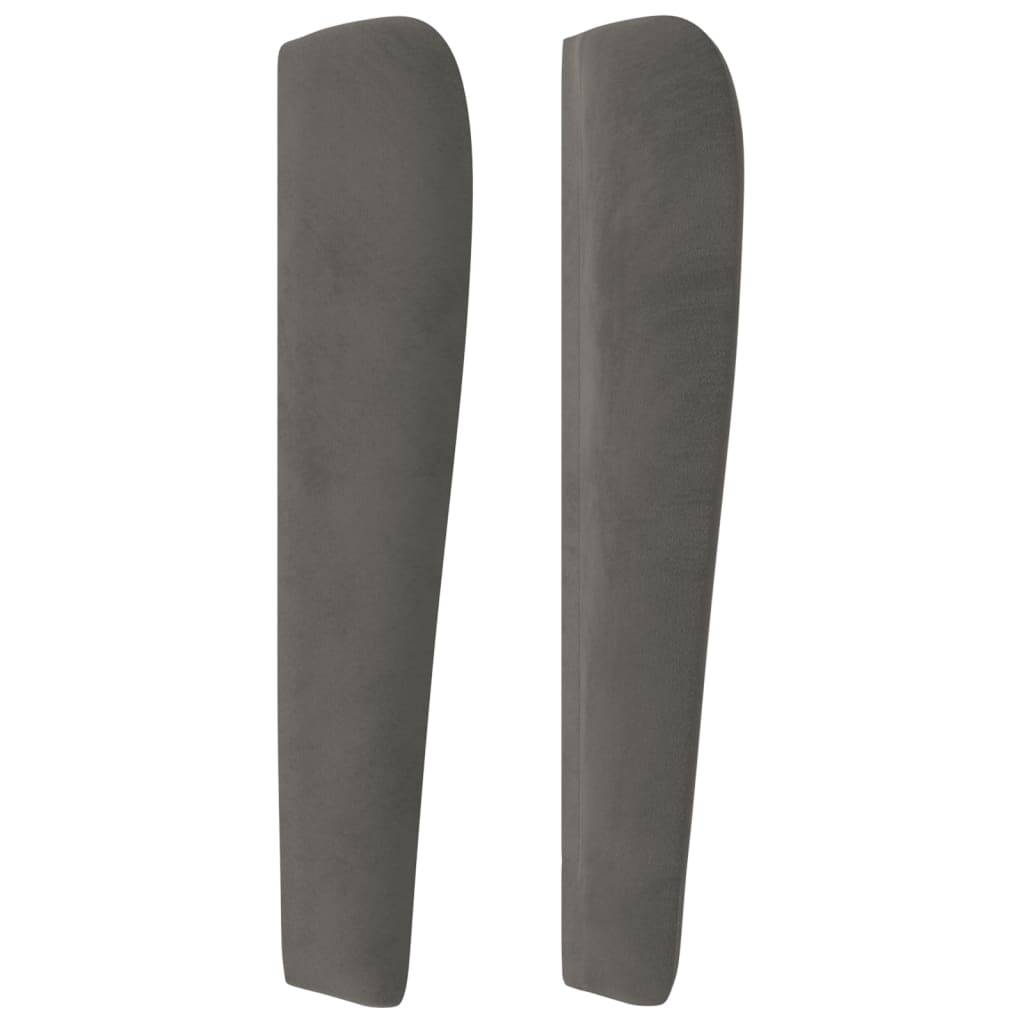 vidaXL Kopfteil mit Ohren Dunkelgrau 103x23x118/128 cm Samt