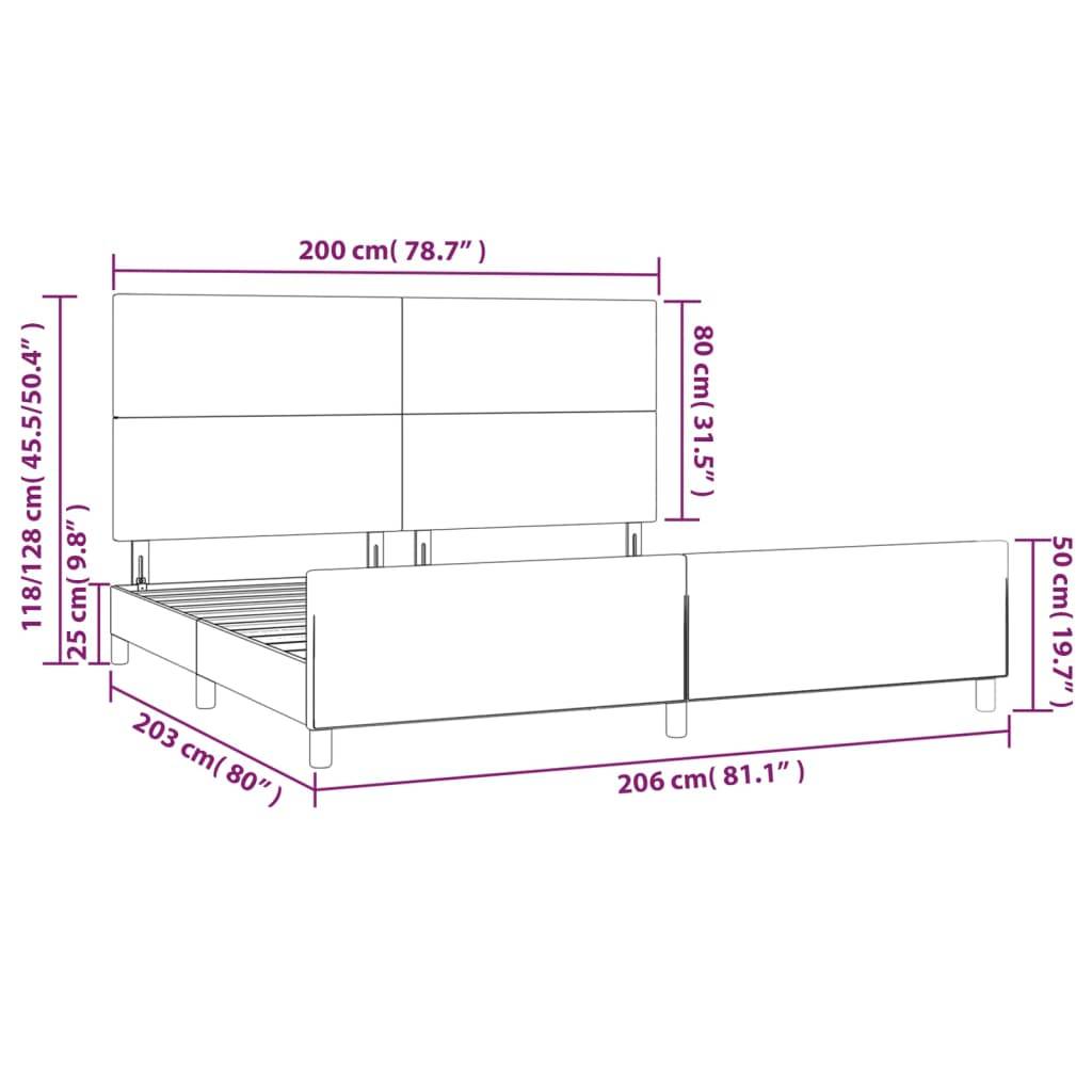 vidaXL Bettgestell ohne Matratze Hellgrau 200x200 cm Stoff