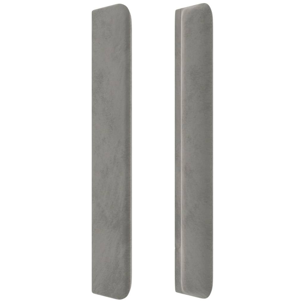vidaXL Kopfteil mit Ohren Hellgrau 183x16x118/128 cm Samt
