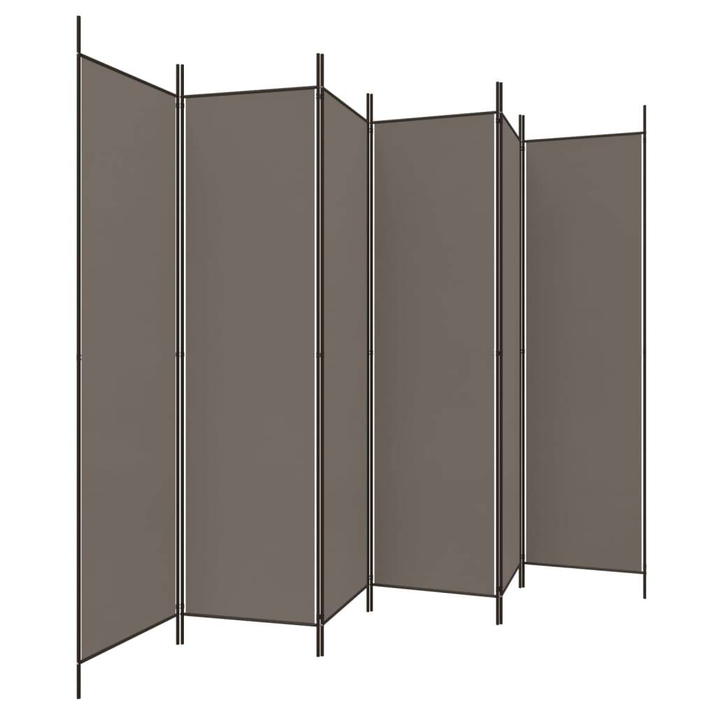 vidaXL 6-tlg. Paravent Anthrazit 300x220 cm Stoff