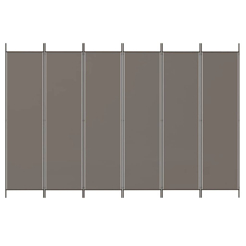vidaXL 6-tlg. Paravent Anthrazit 300x220 cm Stoff