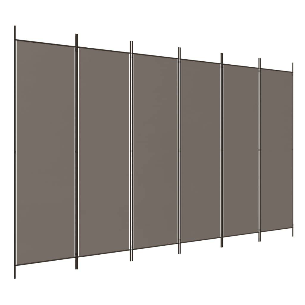 vidaXL 6-tlg. Paravent Anthrazit 300x220 cm Stoff