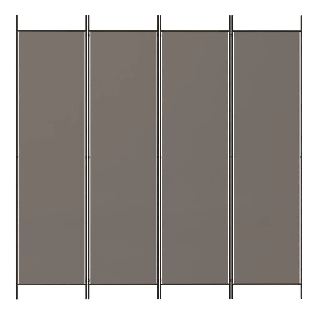 vidaXL 4-tlg. Paravent Anthrazit 200x200 cm Stoff
