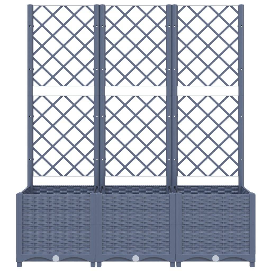 vidaXL Pflanzkübel mit Spalier Blaugrau 120x40x136 cm PP