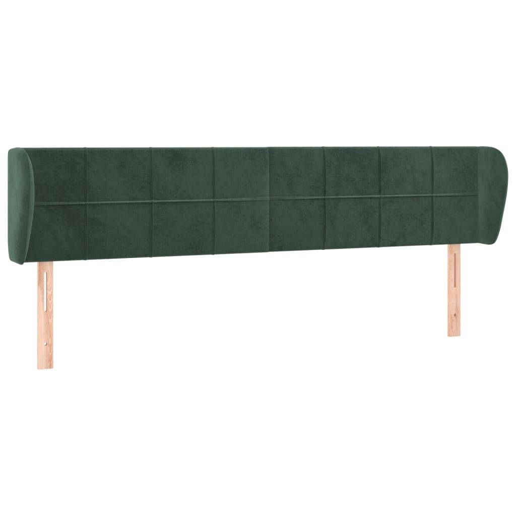 vidaXL Kopfteil mit Ohren Dunkelgrün 183x23x78/88 cm Samt