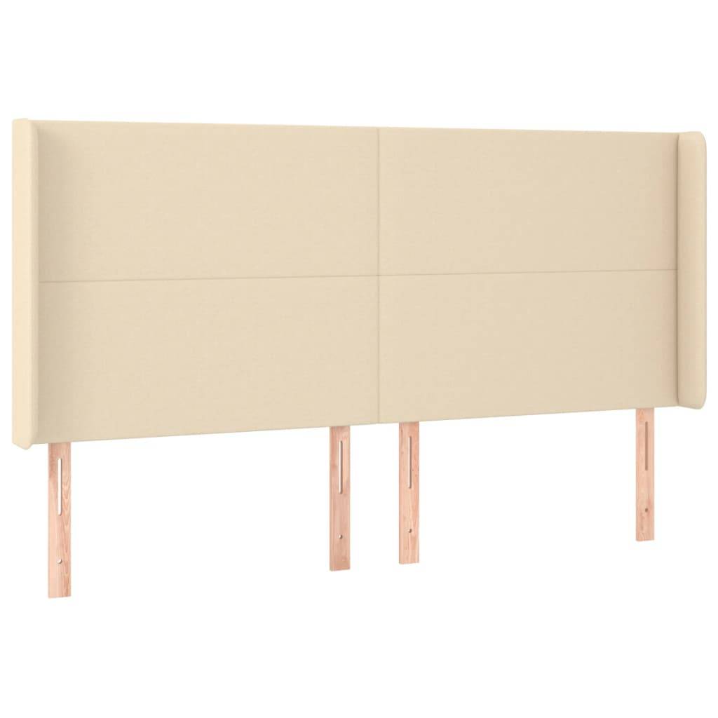 vidaXL LED Kopfteil Creme 163x16x118/128 cm Stoff