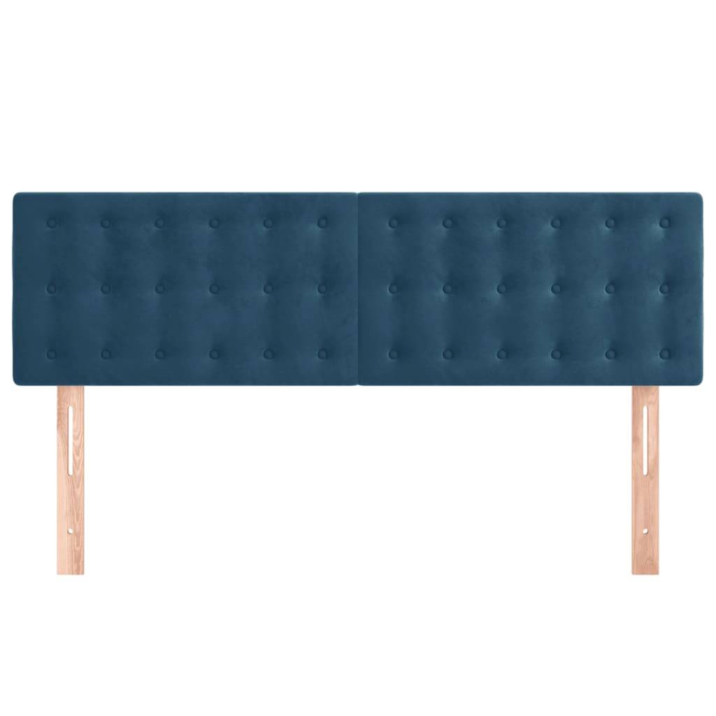 vidaXL Kopfteile 2 Stk. Dunkelblau 72x5x78/88 cm Samt
