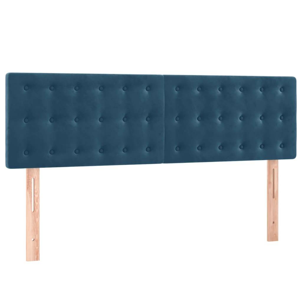 vidaXL Kopfteile 2 Stk. Dunkelblau 72x5x78/88 cm Samt