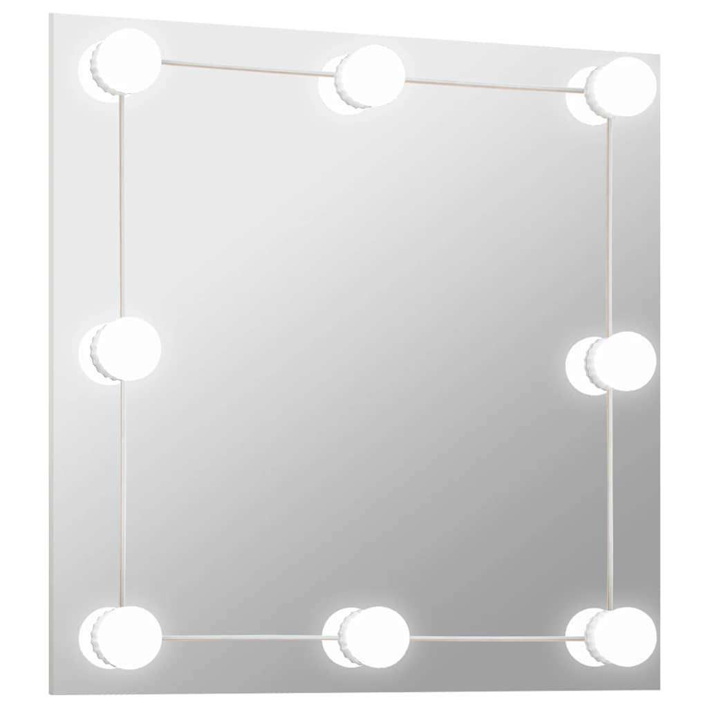 vidaXL Wandspiegel mit LED-Beleuchtung Quadratisch Glas