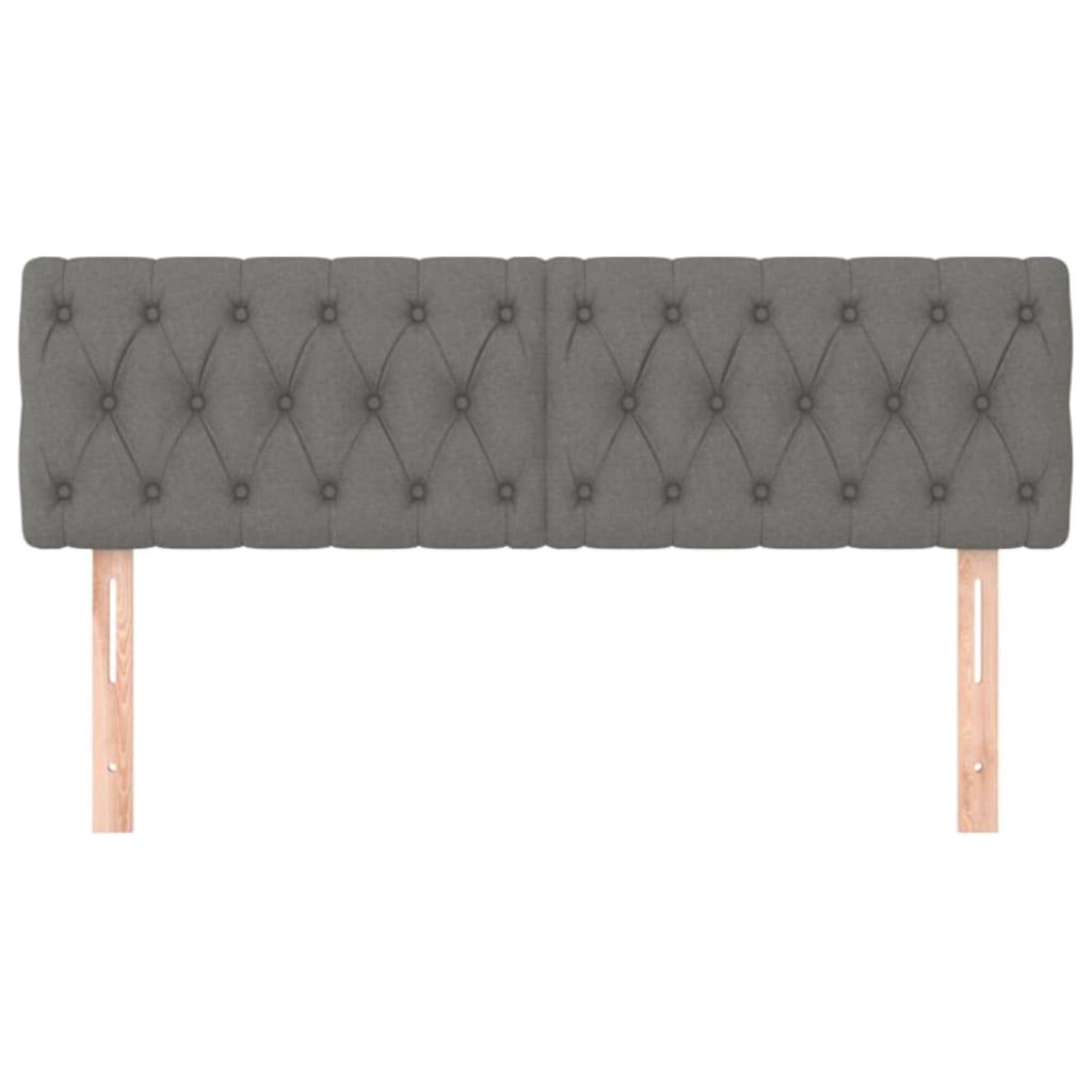 vidaXL Kopfteile 2 Stk. Dunkelgrau 72x7x78/88 cm Stoff