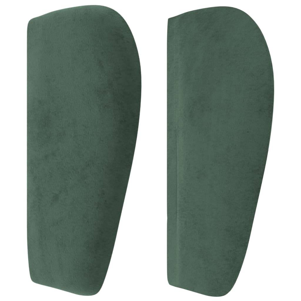 vidaXL Kopfteil mit Ohren Dunkelgrün 93x23x78/88 cm Samt