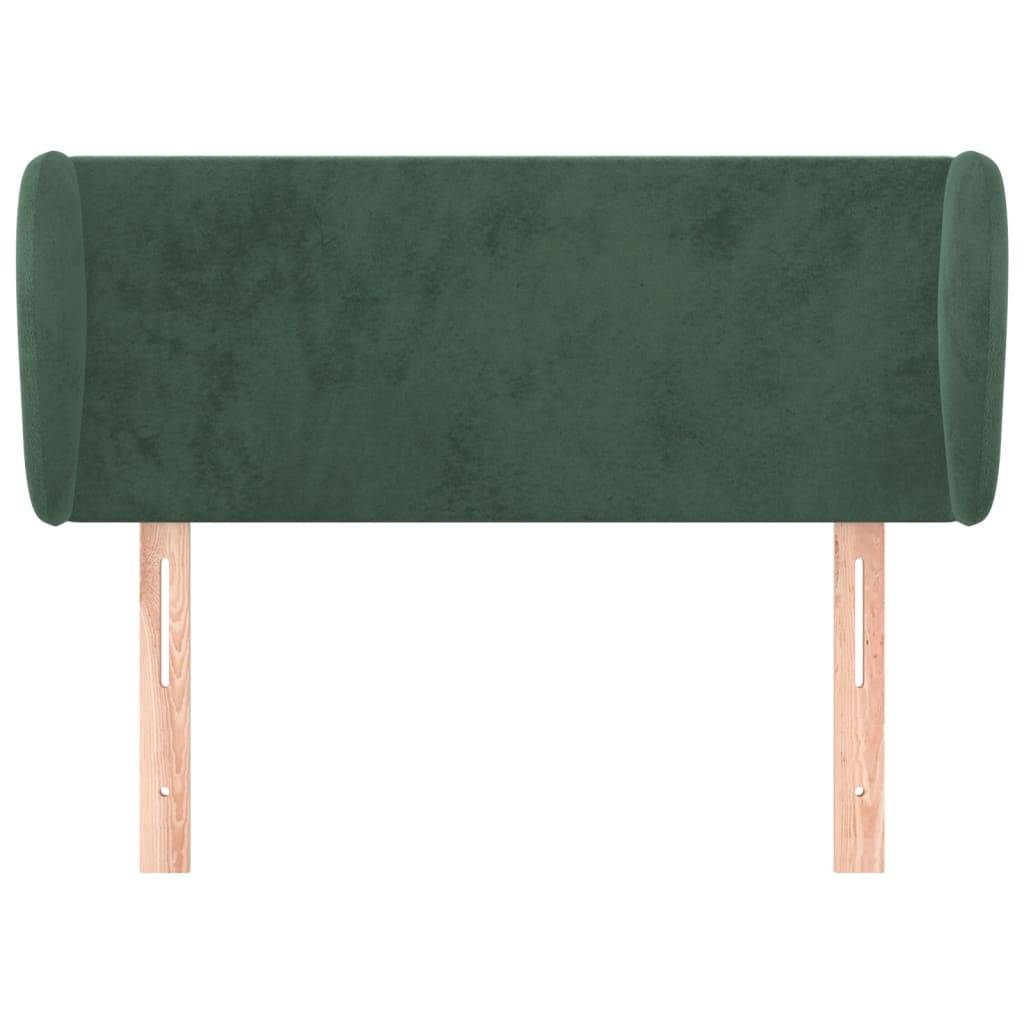 vidaXL Kopfteil mit Ohren Dunkelgrün 93x23x78/88 cm Samt