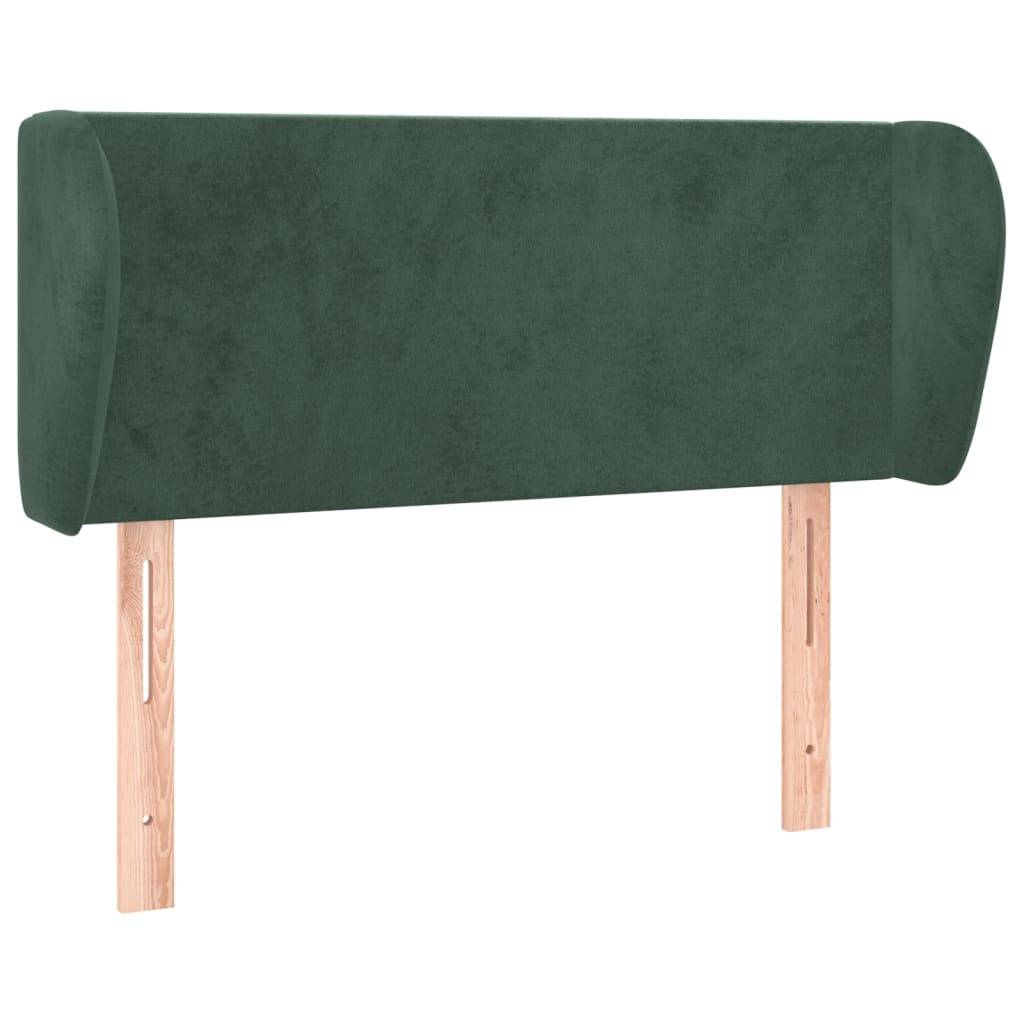 vidaXL Kopfteil mit Ohren Dunkelgrün 93x23x78/88 cm Samt