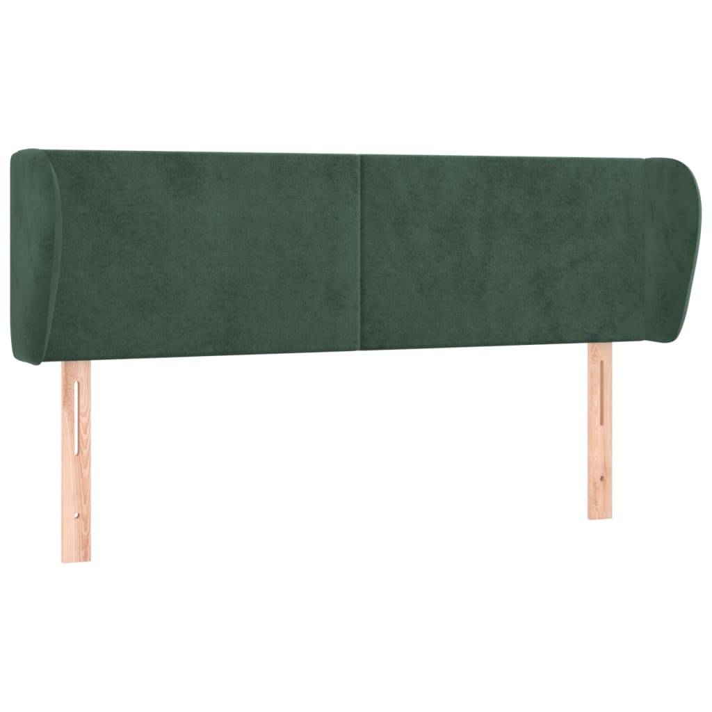 vidaXL Kopfteil mit Ohren Dunkelgrün 147x23x78/88 cm Samt