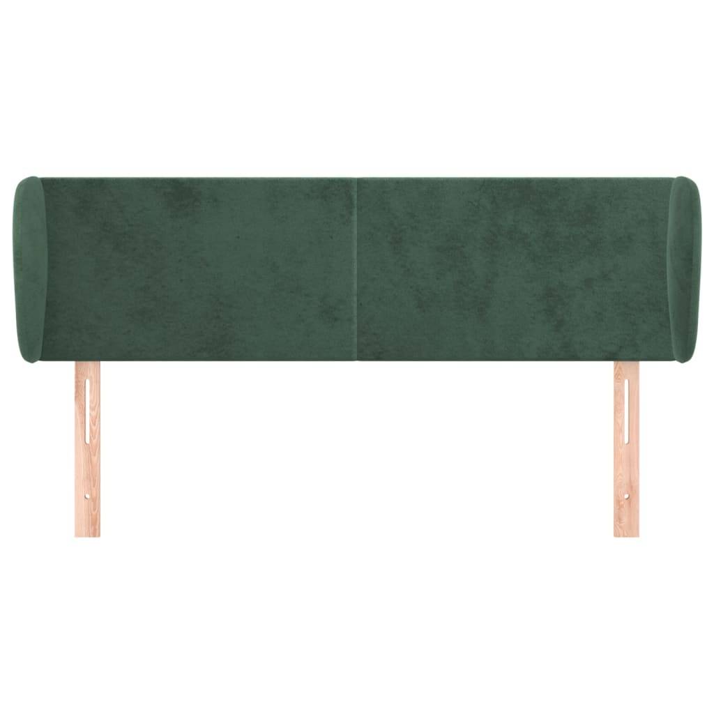 vidaXL Kopfteil mit Ohren Dunkelgrün 147x23x78/88 cm Samt