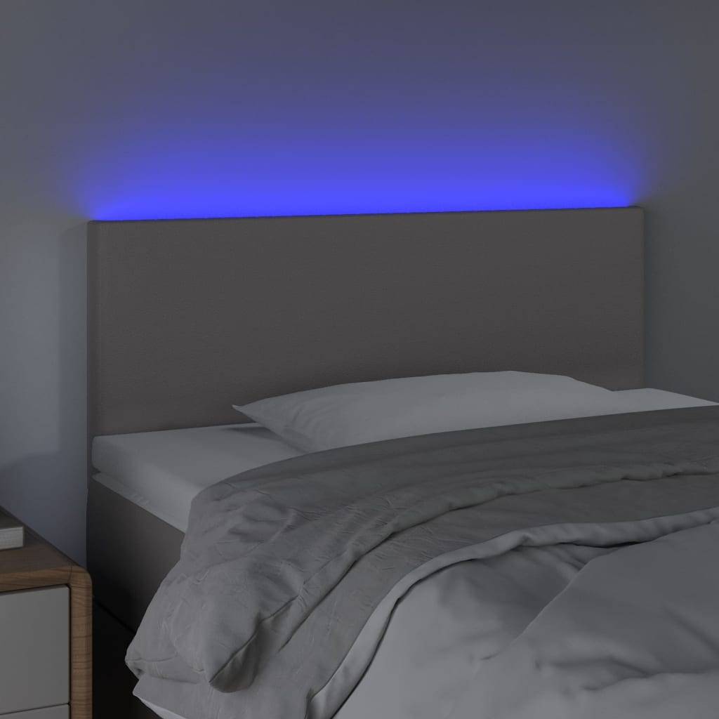 vidaXL LED Kopfteil Grau 80x5x78/88 cm Kunstleder