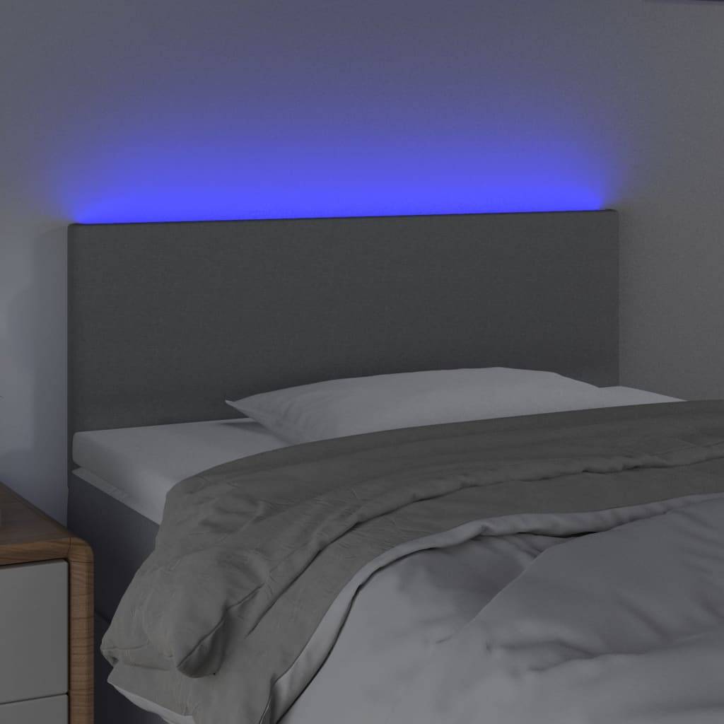 vidaXL LED Kopfteil Hellgrau 80x5x78/88 cm Stoff