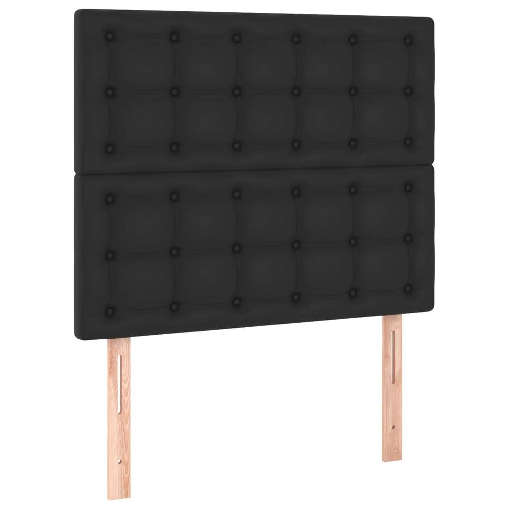 vidaXL LED Kopfteil Schwarz 80x5x118/128 cm Kunstleder